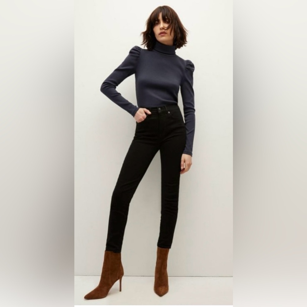VERONICA BEARD Sz 25 Debbie Ankle Skinny High Rise Black Stretch Jeans Orig$278